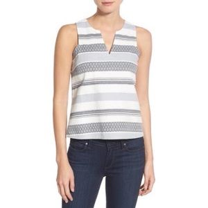 Cupcakes & Cashmere Kava Jacquard Knit Cotton Tank